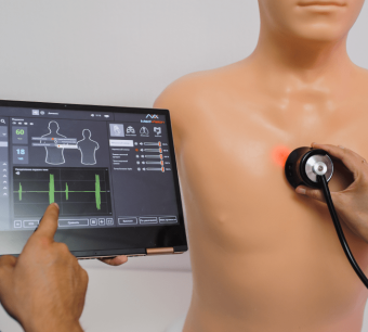 MATT auscultation for cardiac, lung and abdomen auscultation points and sounds practice.